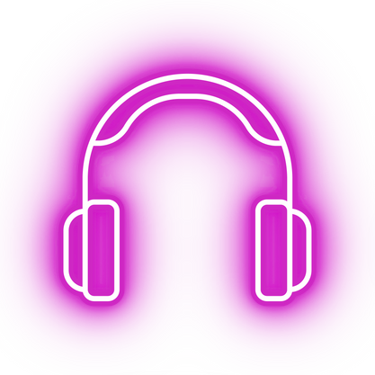 Neon pink headphones icon